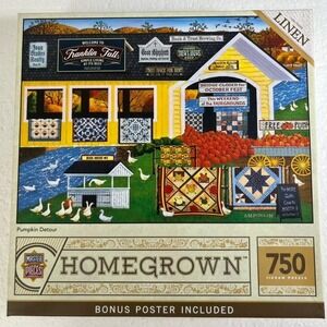 MasterPieces Homegrown 'Pumpkin Detour'‎ 750 Pc Jigsaw Puzzle Linen Compete